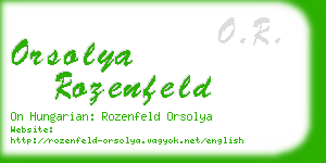 orsolya rozenfeld business card